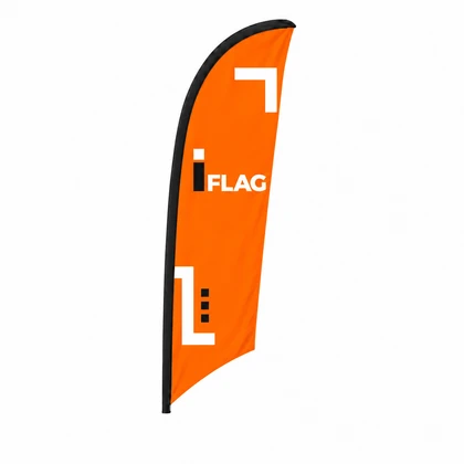 Bandeira publicitária vela impressa e respetivo acabamento.